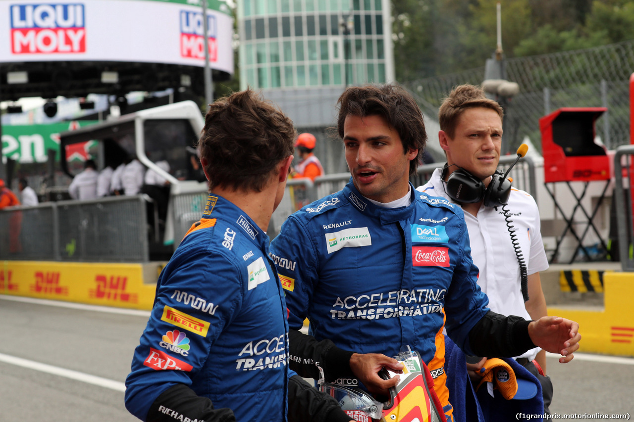 GP ITALIA, 07.09.2019 - Prove Libere 3, Lando Norris (GBR) Mclaren F1 Team MCL34 e Carlos Sainz Jr (ESP) Mclaren F1 Team MCL34