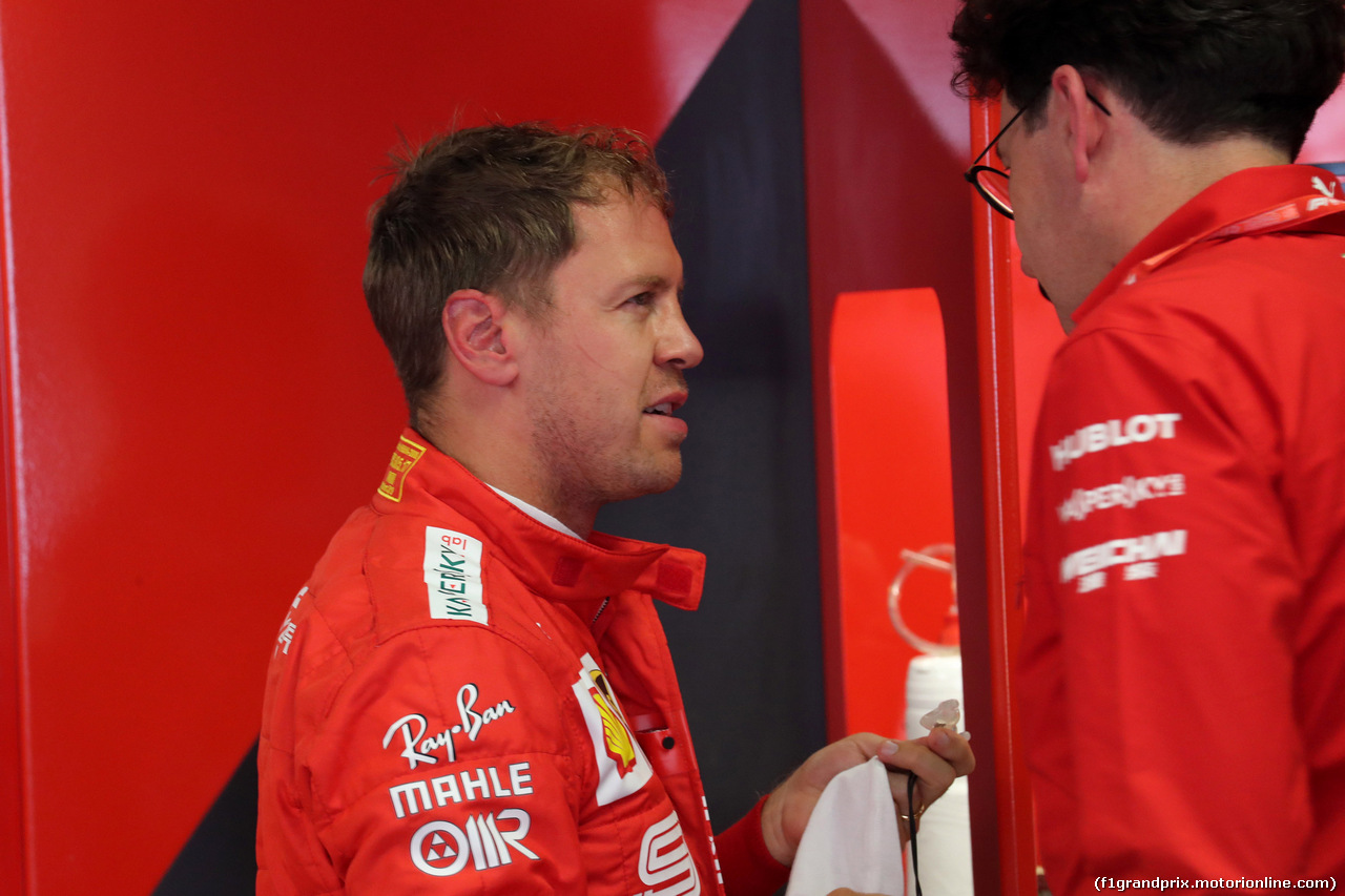 GP ITALIA, 07.09.2019 - Prove Libere 3, Sebastian Vettel (GER) Ferrari SF90 e Mattia Binotto (ITA) Ferrari Team Principal
