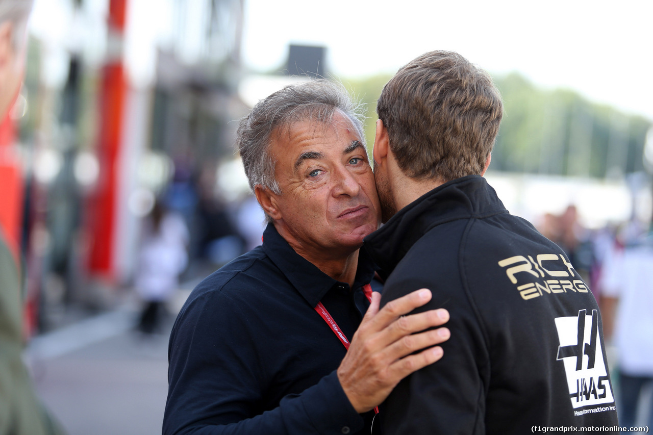 GP ITALIA, 07.09.2019 - Prove Libere 3, Jean Alesi (FRA) e Romain Grosjean (FRA) Haas F1 Team VF-19