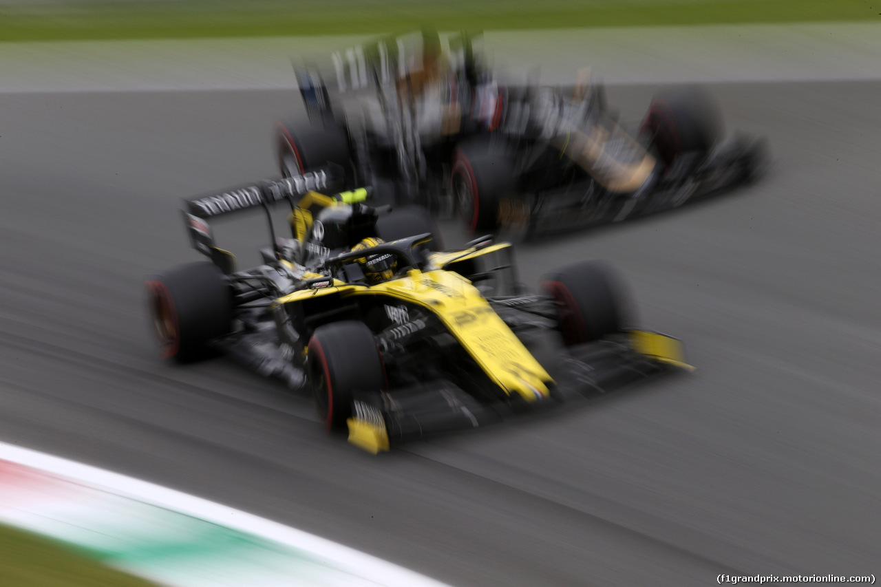 GP ITALIA, 07.09.2019 - Prove Libere 3, Daniel Ricciardo (AUS) Renault Sport F1 Team RS19 e Romain Grosjean (FRA) Haas F1 Team VF-19