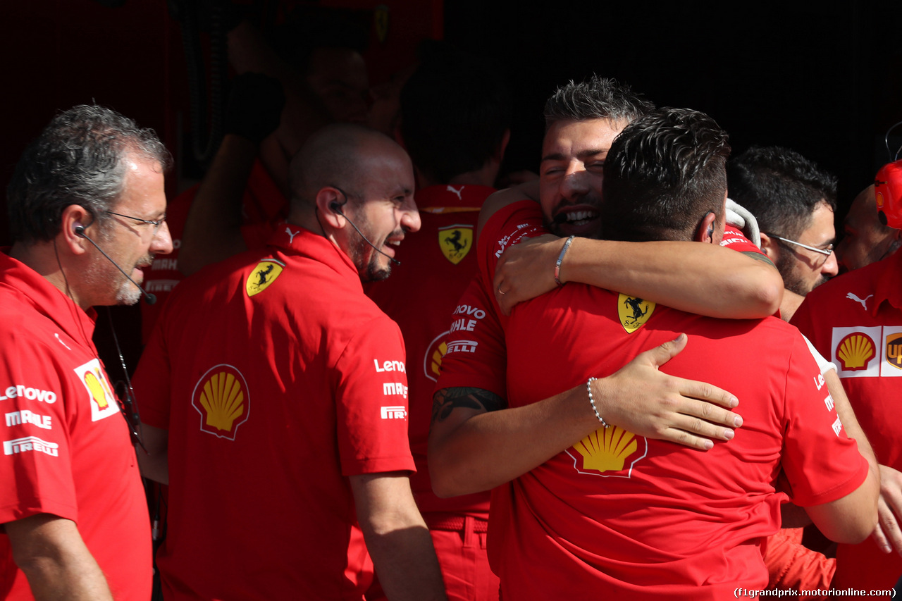 GP ITALIA, 07.09.2019 - Qualifiche, Ferrari celebrates the pole position of Charles Leclerc (MON)