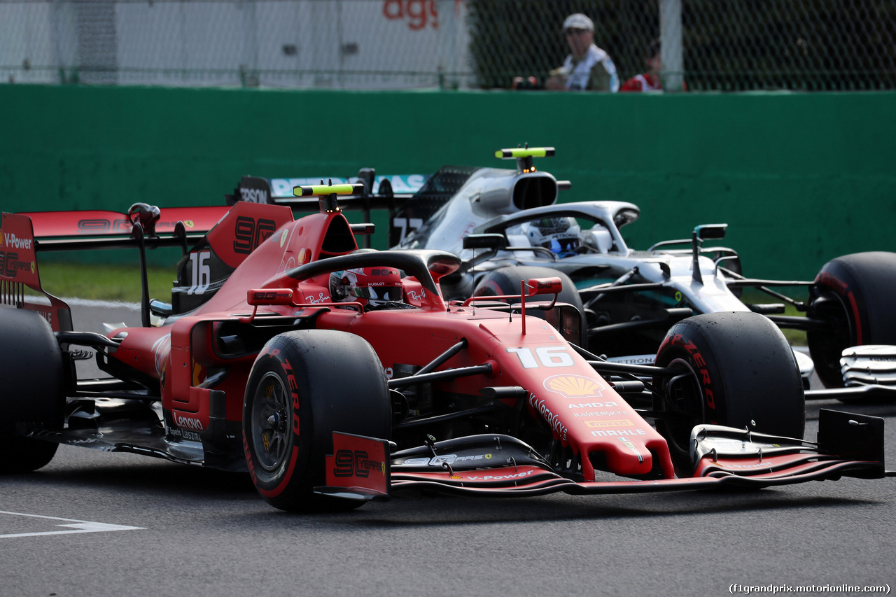GP ITALIA, 07.09.2019 - Qualifiche, Charles Leclerc (MON) Ferrari SF90 e Valtteri Bottas (FIN) Mercedes AMG F1 W010