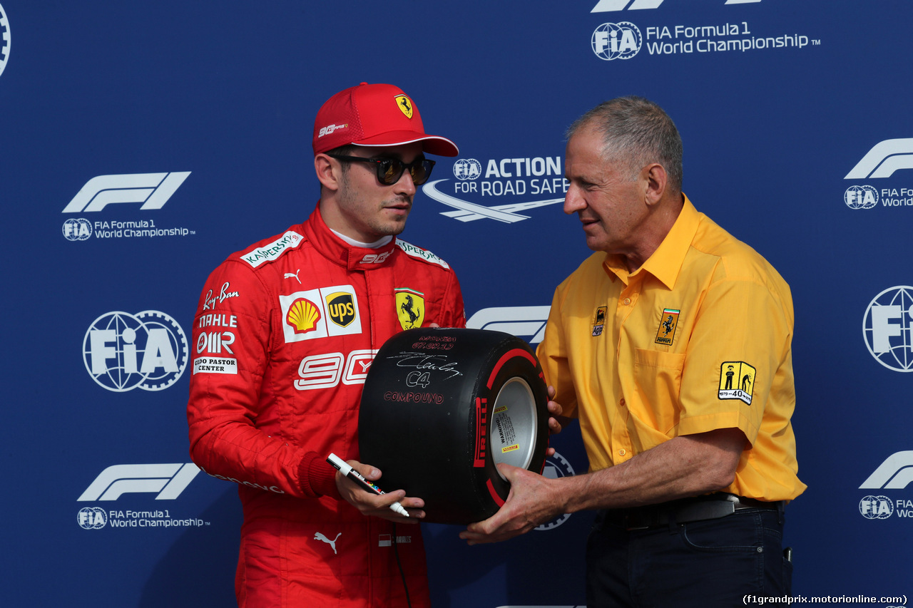 GP ITALIA, 07.09.2019 - Qualifiche, Charles Leclerc (MON) Ferrari SF90 pole position with Jody Scheckter (RSA)