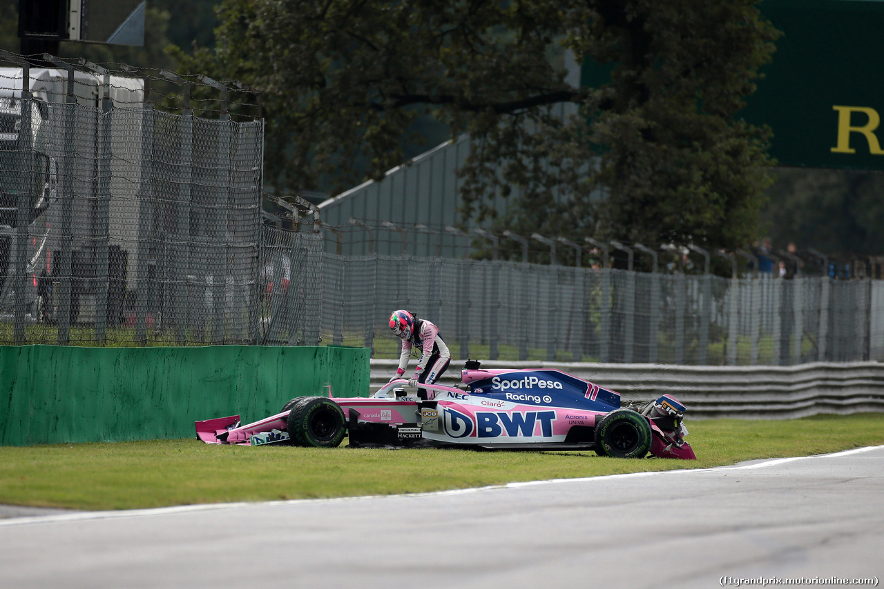 GP ITALIA, 06.09.2019 - Prove Libere 1, Crash, Sergio Perez (MEX) Racing Point F1 Team RP19