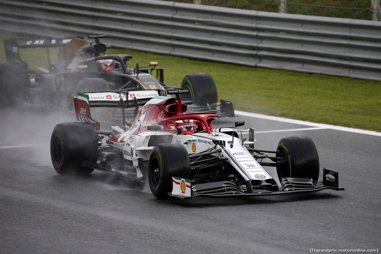 GP ITALIA, 06.09.2019 - Prove Libere 1, Romain Grosjean (FRA) Haas F1 Team VF-19 ad Kimi Raikkonen (FIN) Alfa Romeo Racing C38
