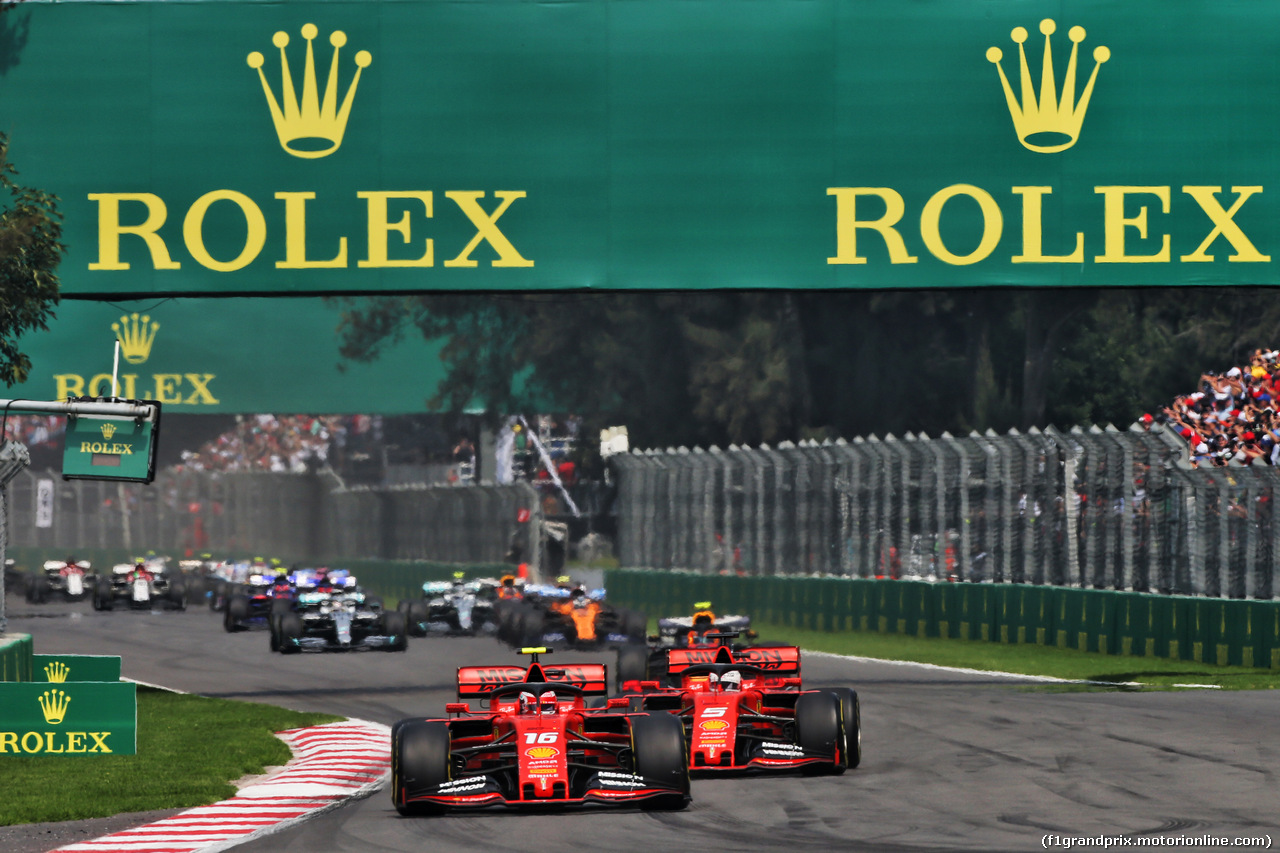 GP MESSICO, Charles Leclerc (MON) Ferrari SF90 davanti a at the partenza of the race.
27.10.2019.