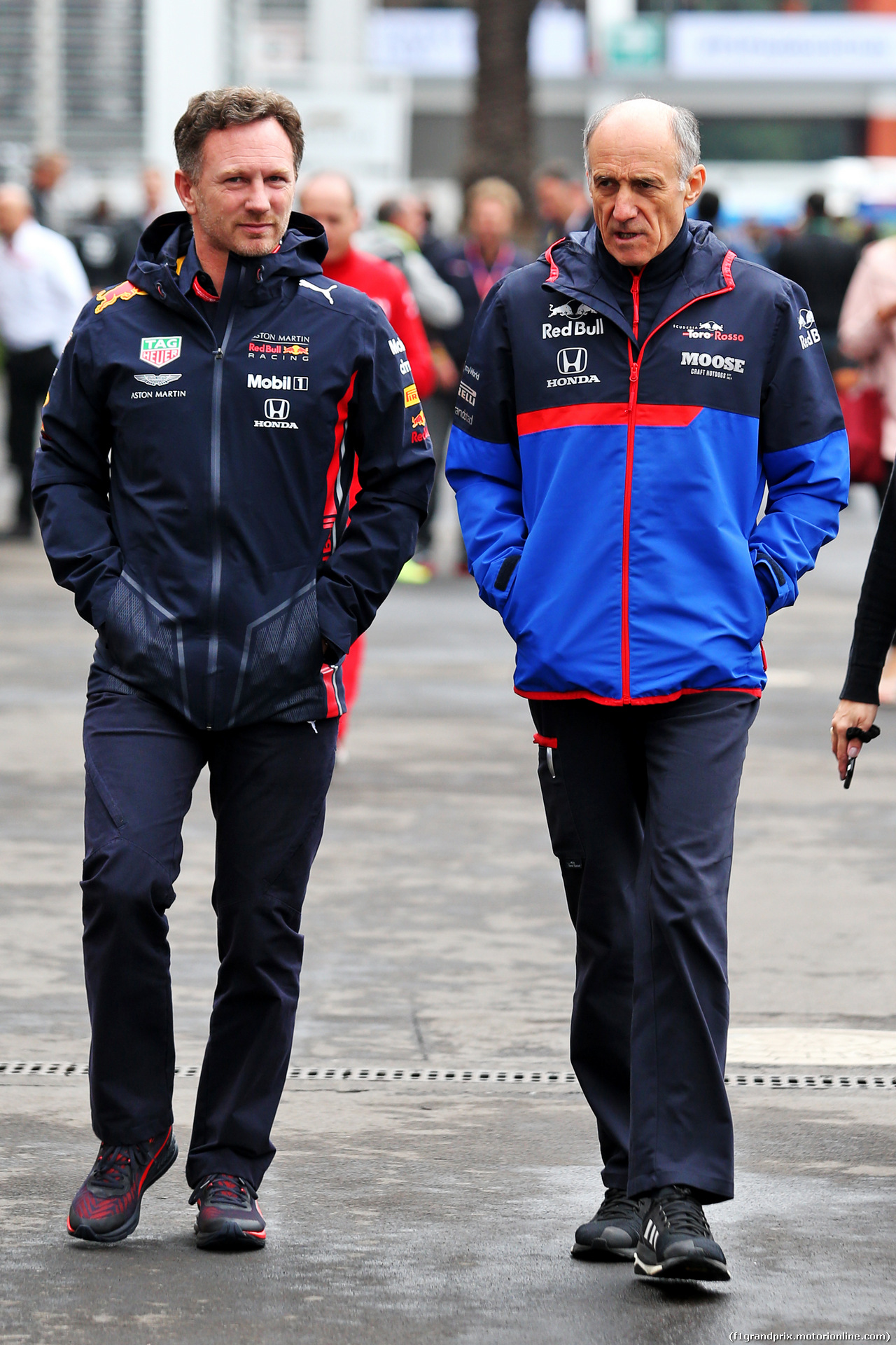 GP MESSICO, (L to R): Christian Horner (GBR) Red Bull Racing Team Principal with Franz Tost (AUT) Scuderia Toro Rosso Team Principal.
26.10.2019.