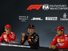 GP MESSICO, Qualifiche top three in the FIA Press Conference (L to R): Sebastian Vettel (GER) Ferrari, second; Max Verstappen (NLD) Red Bull Racing, pole position; Charles Leclerc (MON) Ferrari, third.
26.10.2019.