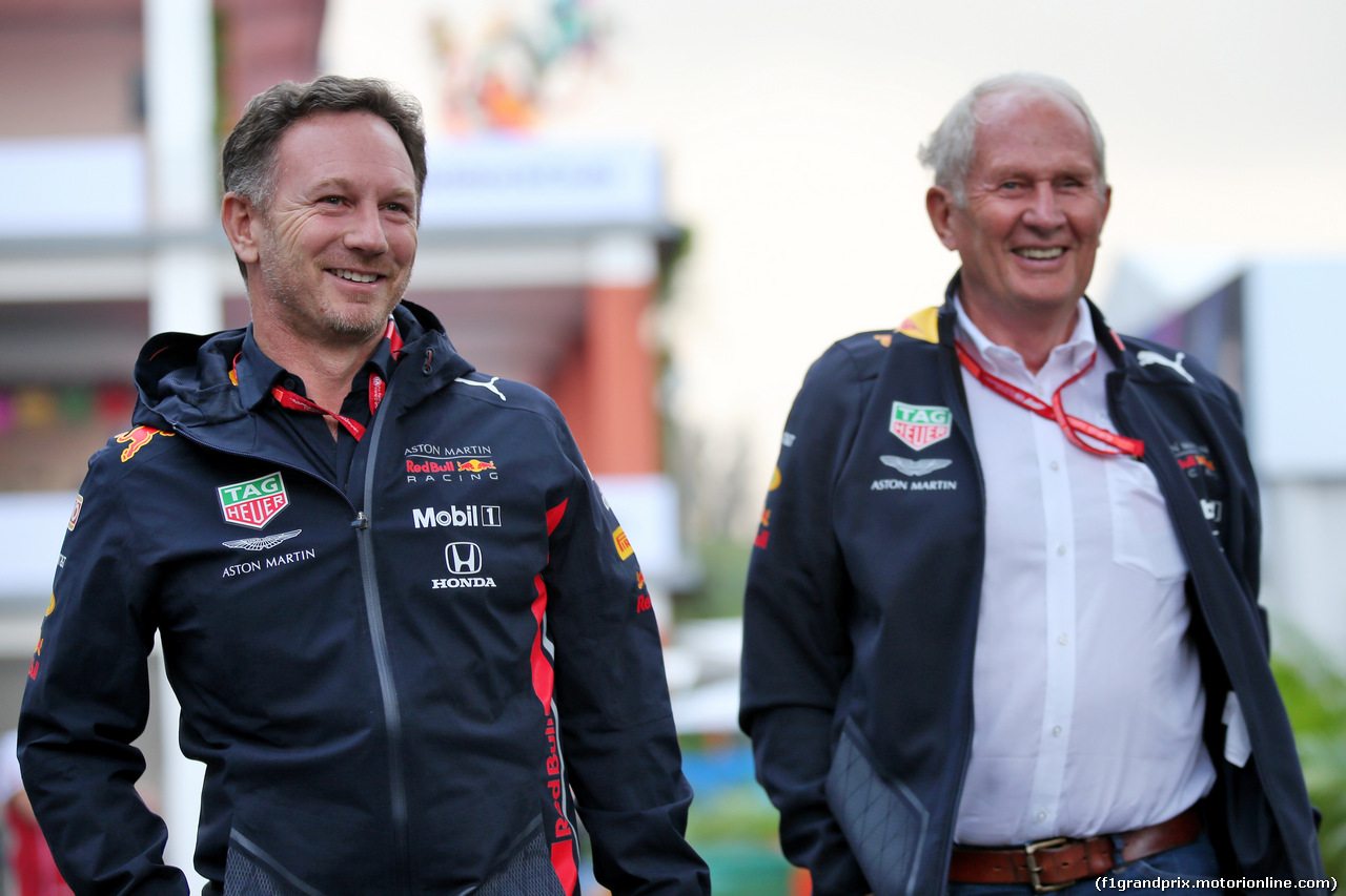 GP MESSICO, (L to R): Christian Horner (GBR) Red Bull Racing Team Principal with Dr Helmut Marko (AUT) Red Bull Motorsport Consultant.
25.10.2019.