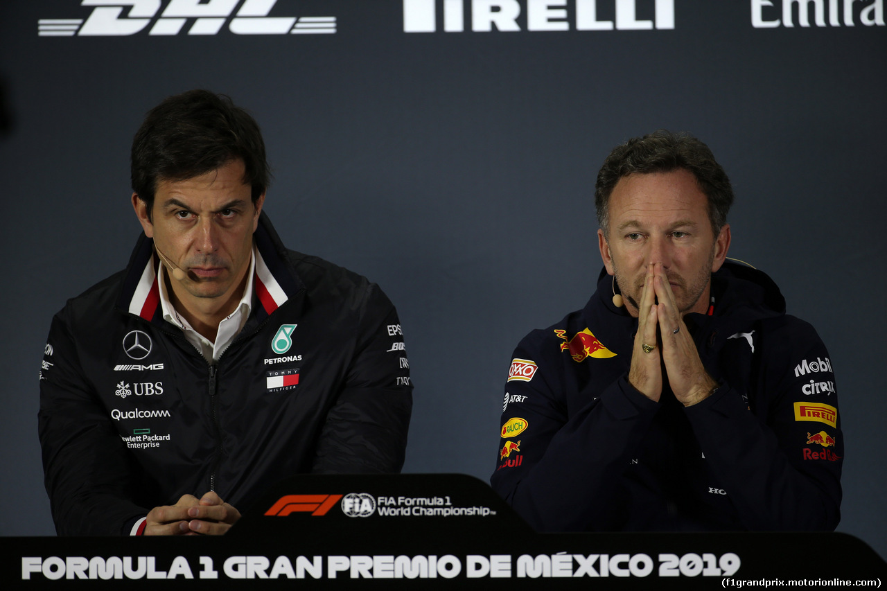 GP MESSICO, 25.10.2019 - Conferenza Stampa, Toto Wolff (GER) Mercedes AMG F1 Shareholder e Executive Director e Christian Horner (GBR), Red Bull Racing Team Principal