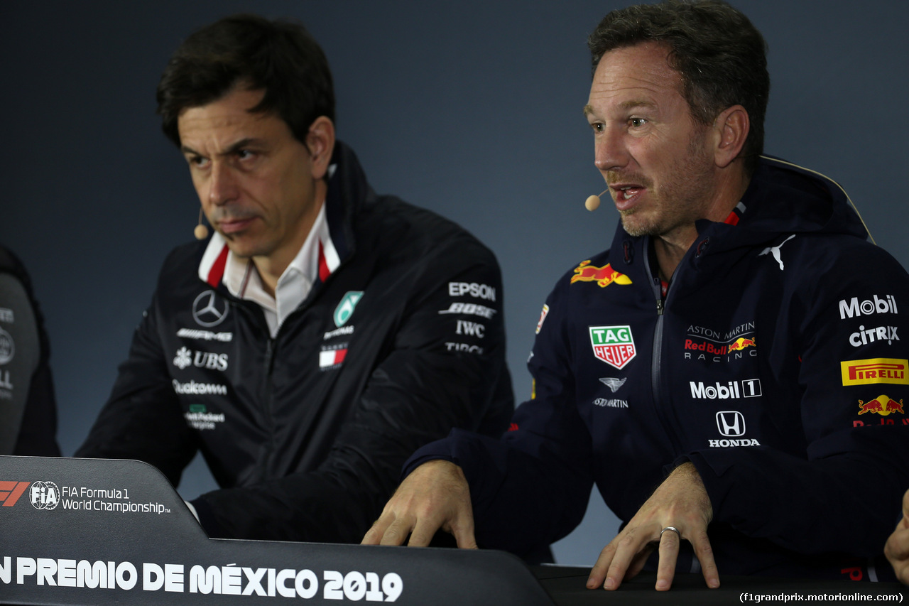 GP MESSICO, 25.10.2019 - Conferenza Stampa, Toto Wolff (GER) Mercedes AMG F1 Shareholder e Executive Director e Christian Horner (GBR), Red Bull Racing Team Principal