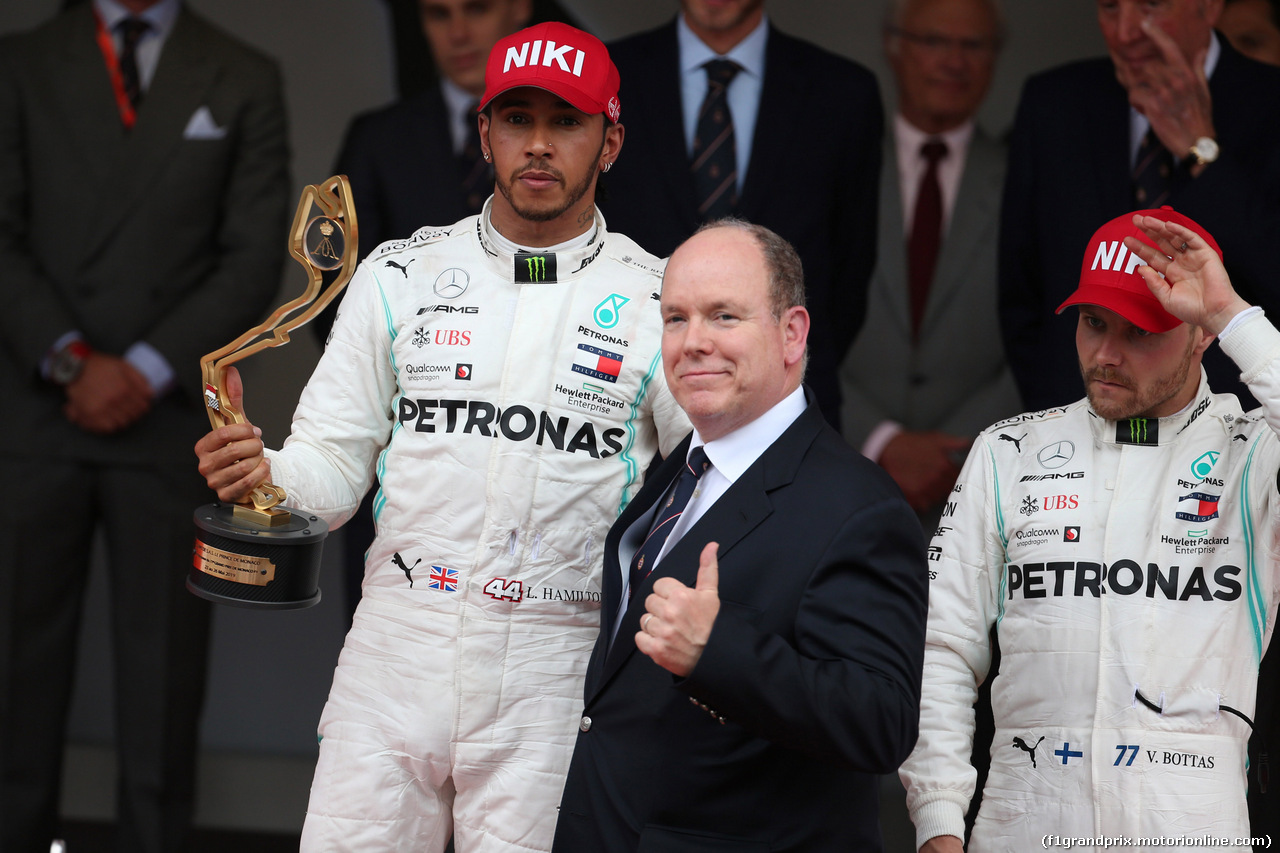 GP MONACO, 26.05.2019 - Gara, Lewis Hamilton (GBR) Mercedes AMG F1 W10 vincitore  e HSH Prince Albert II of Monaco