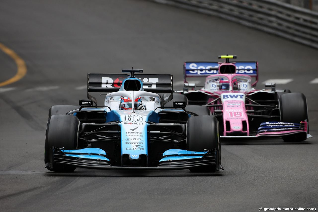GP MONACO, 26.05.2019 - Gara, George Russell (GBR) Williams Racing FW42 e Lance Stroll (CDN) Racing Point F1 Team RP19