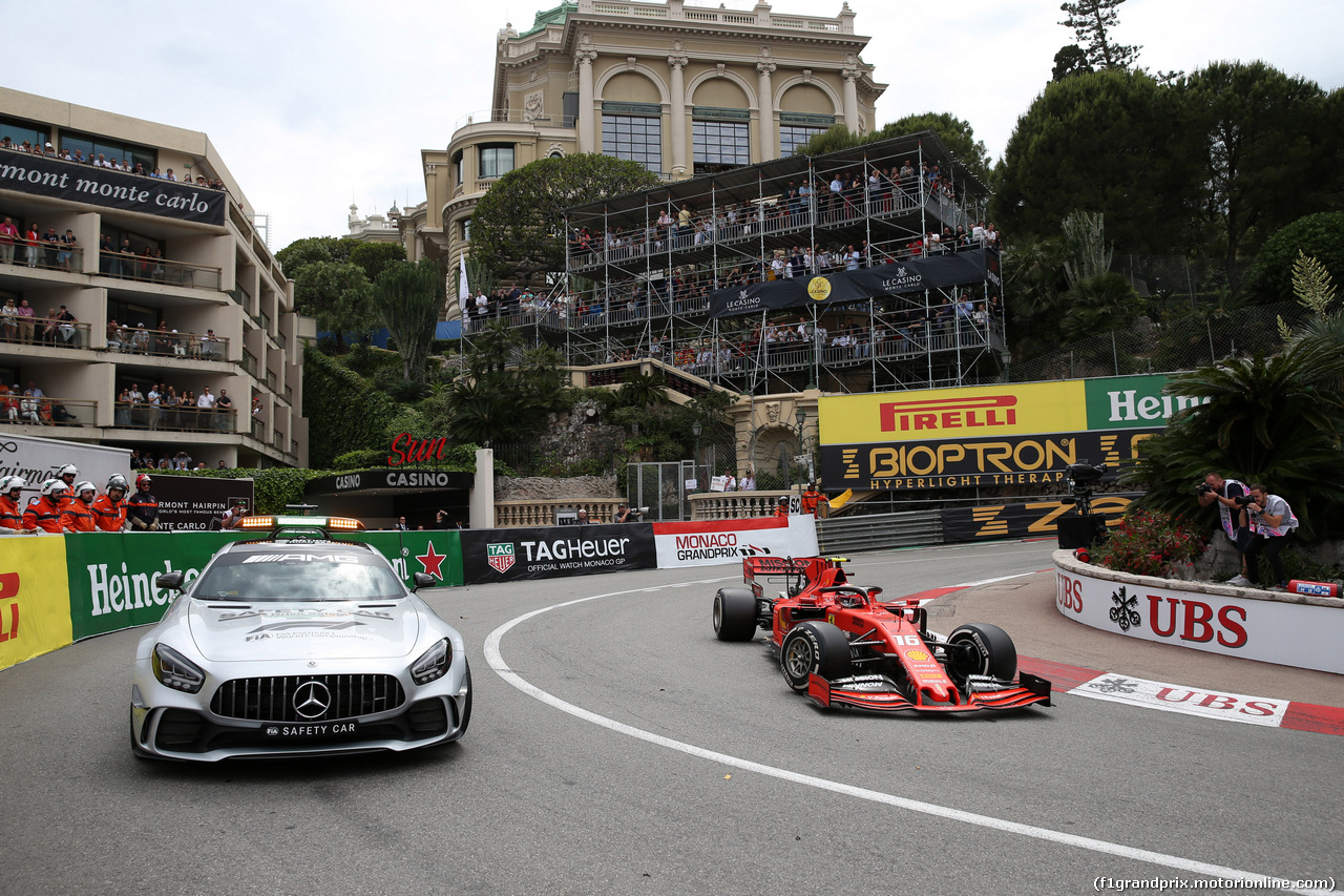 GP MONACO, 26.05.2019 - Gara, the Safety car e Charles Leclerc (MON) Ferrari SF90