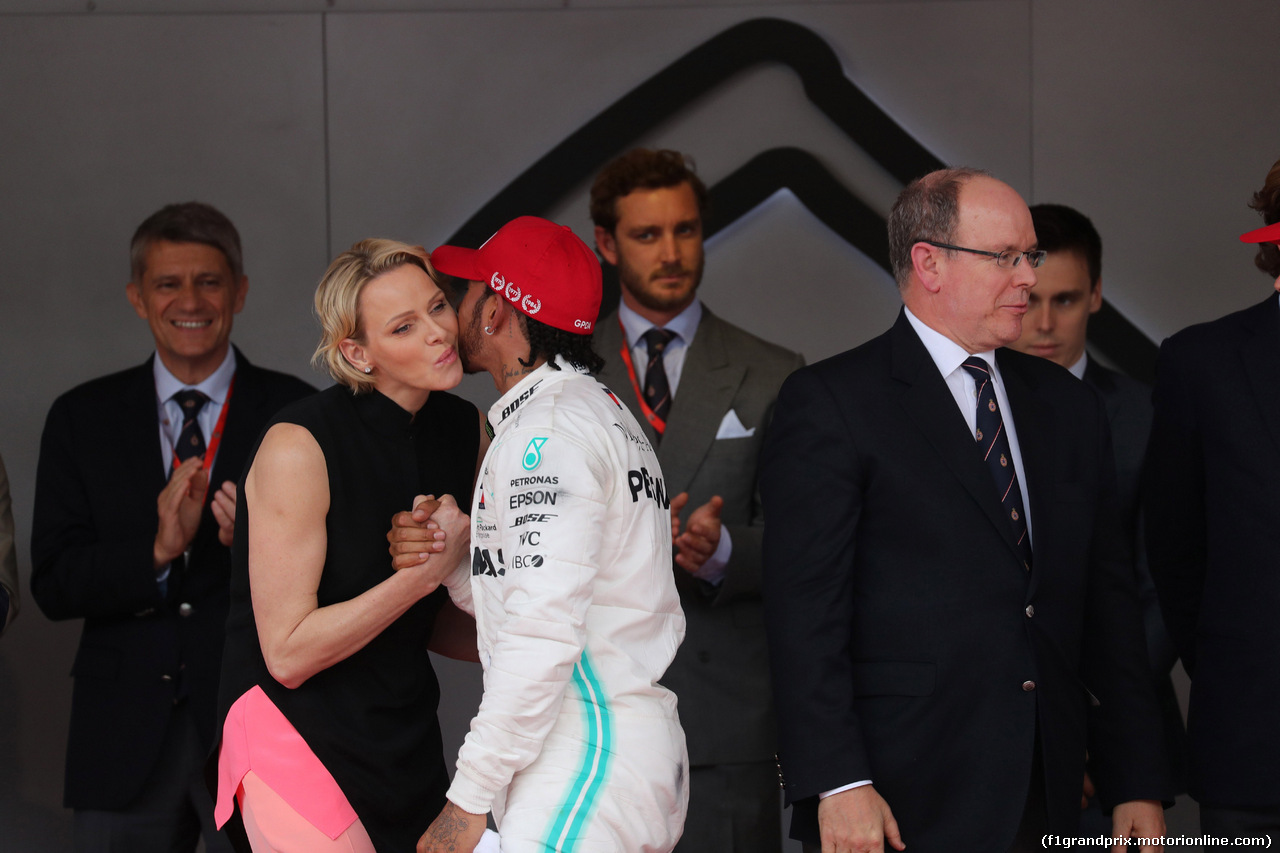GP MONACO, 26.05.2019 - Gara, S.A.S La Princesse Charlene De Monaco, Lewis Hamilton (GBR) Mercedes AMG F1 W10 vincitore e HSH Prince Albert II of Monaco