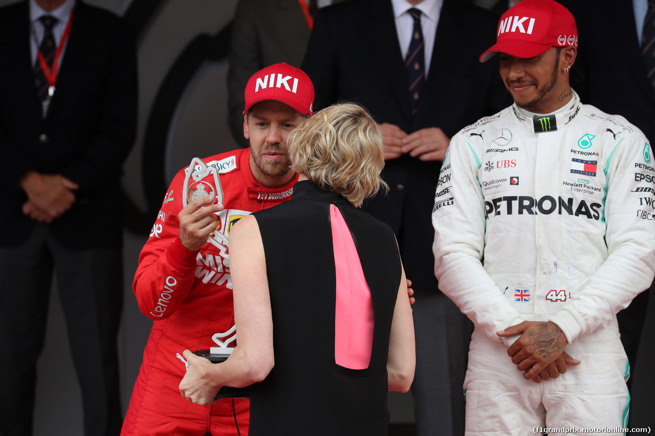 GP MONACO, 26.05.2019 - Gara, 2nd place Sebastian Vettel (GER) Ferrari SF90 with S.A.S La Princesse Charlene De Monaco