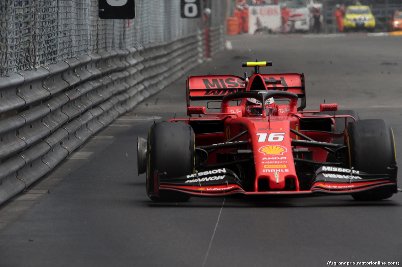 GP MONACO, 26.05.2019 - Gara, Charles Leclerc (MON) Ferrari SF90 with a puncture