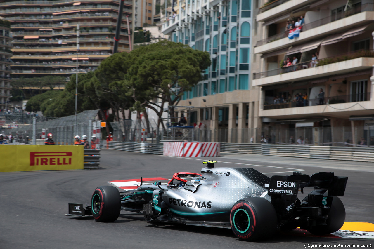 GP MONACO, 25.05.2019 - Prove Libere 3, Valtteri Bottas (FIN) Mercedes AMG F1 W010