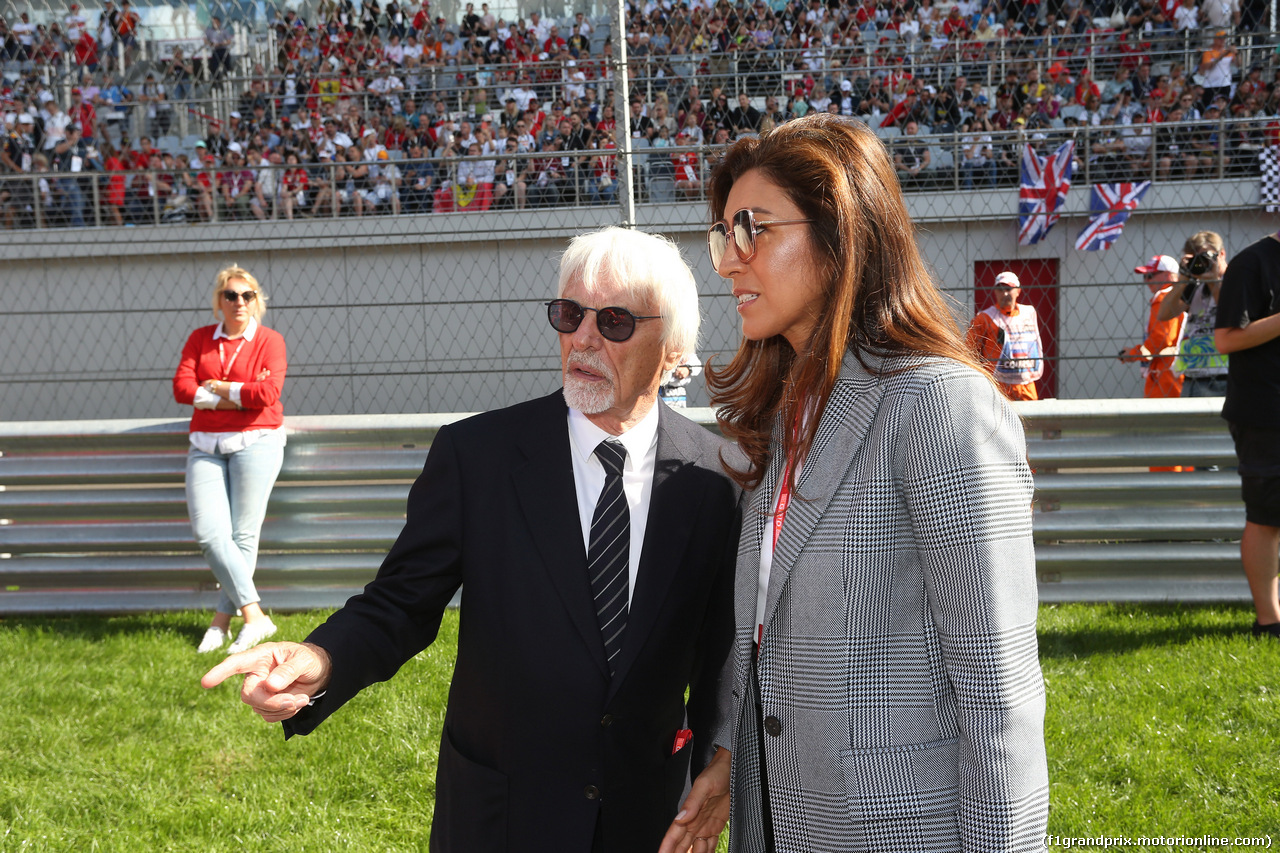 GP RUSSIA, 29.09.2019- grid, Bernie Ecclestone (GBR) e sua moglie Fabiana Flosi (BRA)