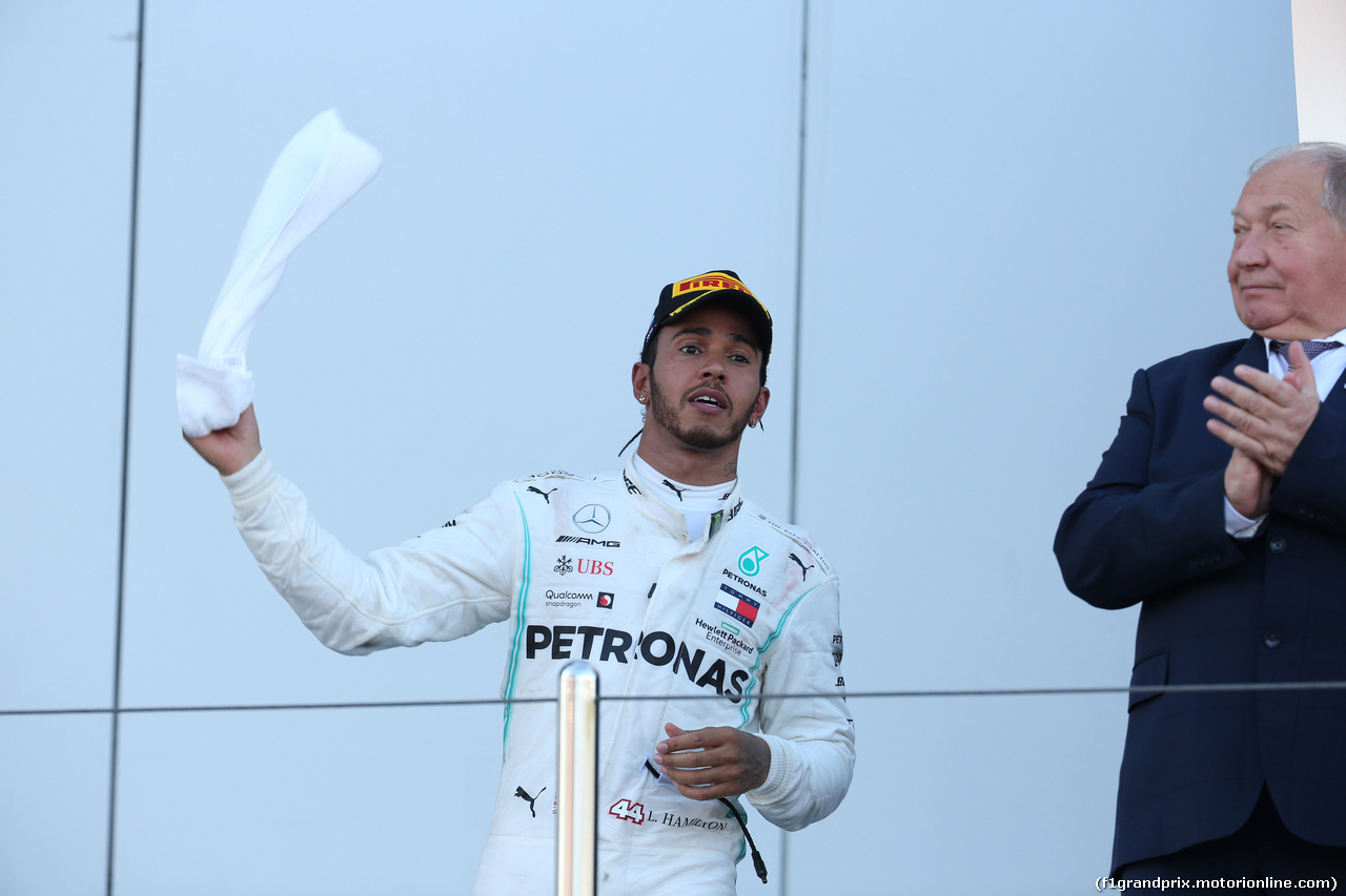 GP RUSSIA, 29.09.2019- Podium, winner Lewis Hamilton (GBR) Mercedes AMG F1 W10 EQ Power