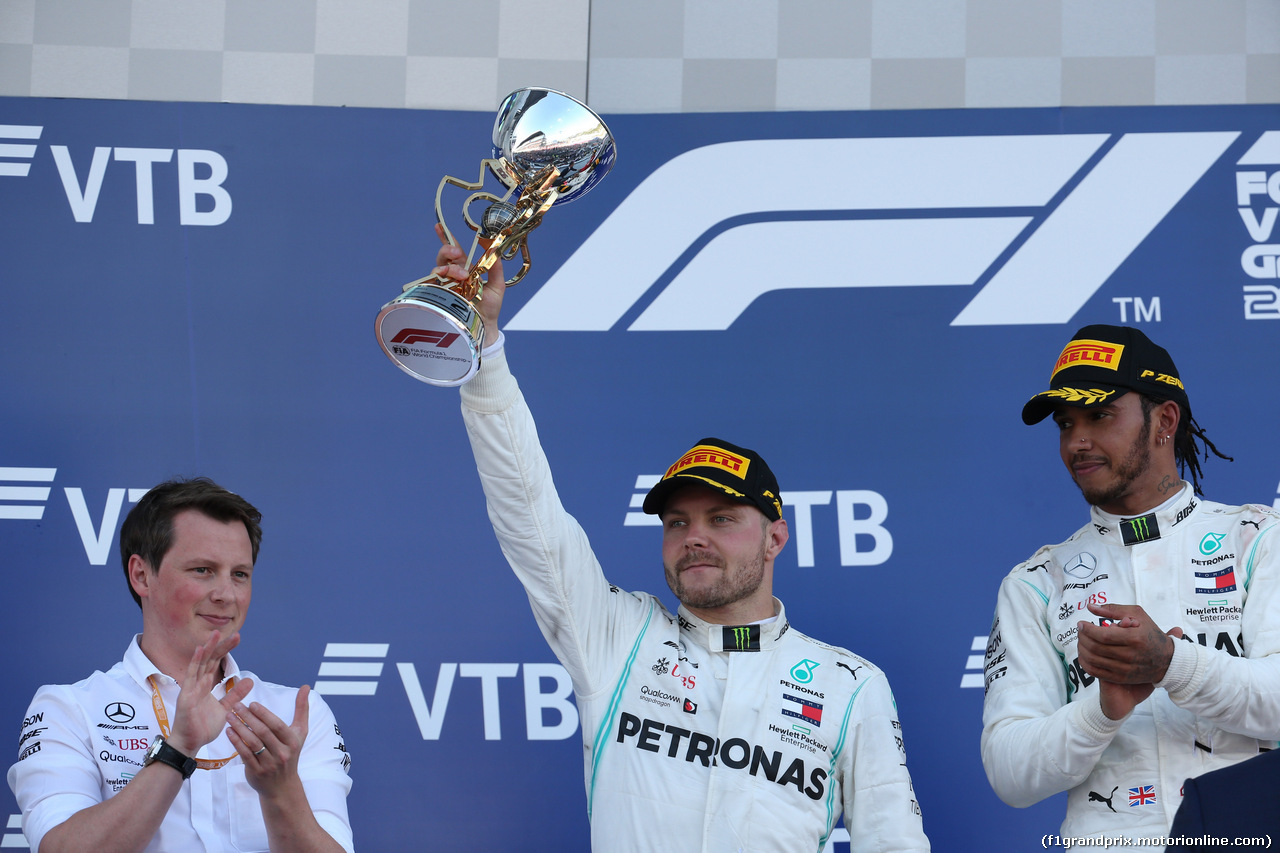 GP RUSSIA, 29.09.2019- Podium, 2nd place Valtteri Bottas (FIN) Mercedes AMG F1 W10 EQ Power