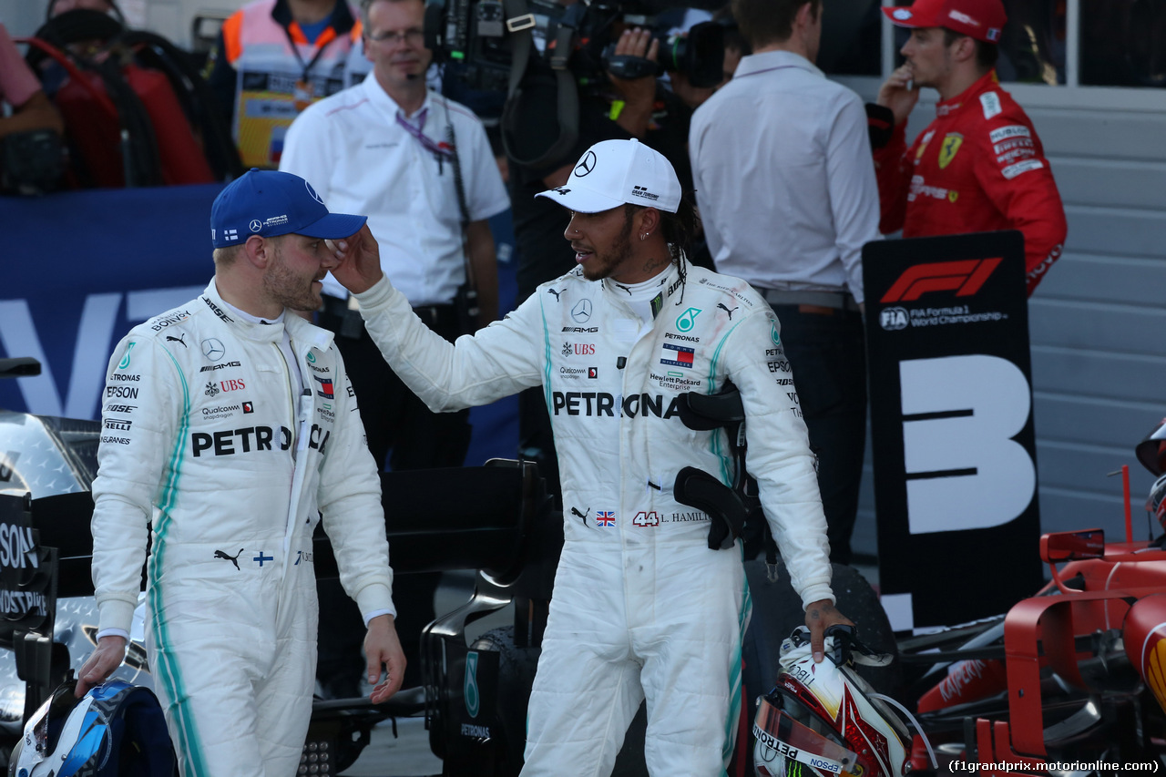 GP RUSSIA, 29.09.2019- Festeggiamenti in parc fermee,  Lewis Hamilton (GBR) Mercedes AMG F1 W10 EQ Power