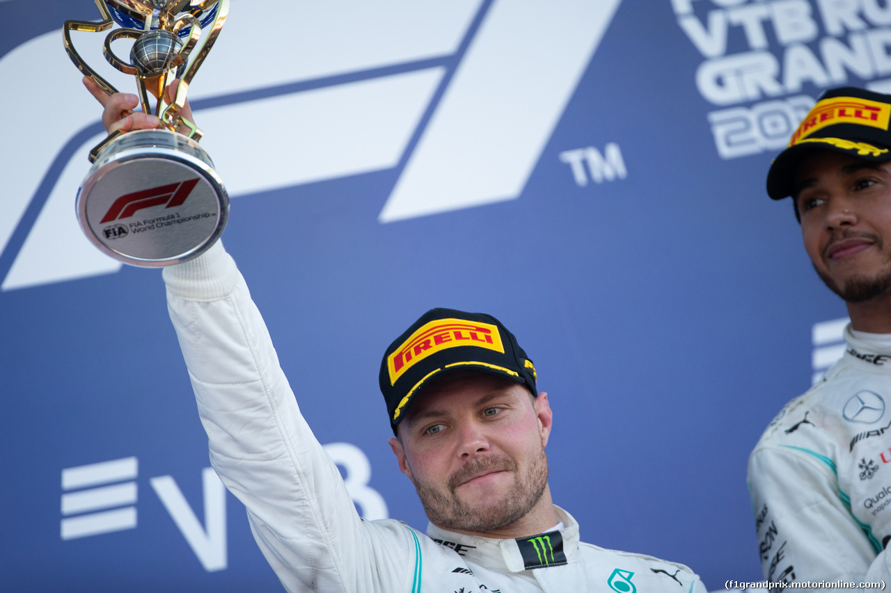 GP RUSSIA, 29.09.2019- Podium, 2nd place Valtteri Bottas (FIN) Mercedes AMG F1 W10 EQ Power