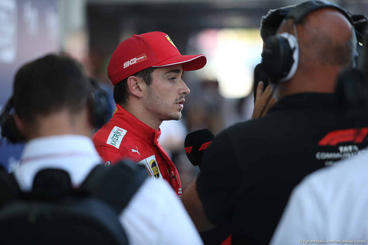 GP RUSSIA, 29.09.2019- Festeggiamenti in parc fermee,  3rd place Charles Leclerc (MON) Ferrari SF90