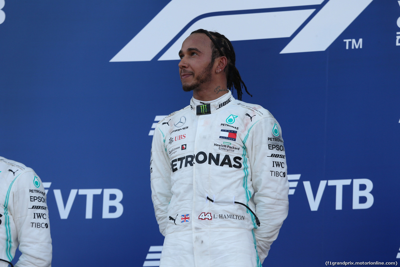 GP RUSSIA, 29.09.2019- Podium, winner Lewis Hamilton (GBR) Mercedes AMG F1 W10 EQ Power