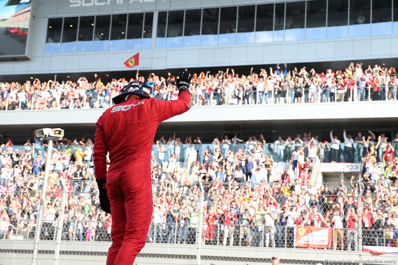 GP RUSSIA, 28.09.2019- Qualifiche celebration, Pole Position Charles Leclerc (MON) Ferrari SF90