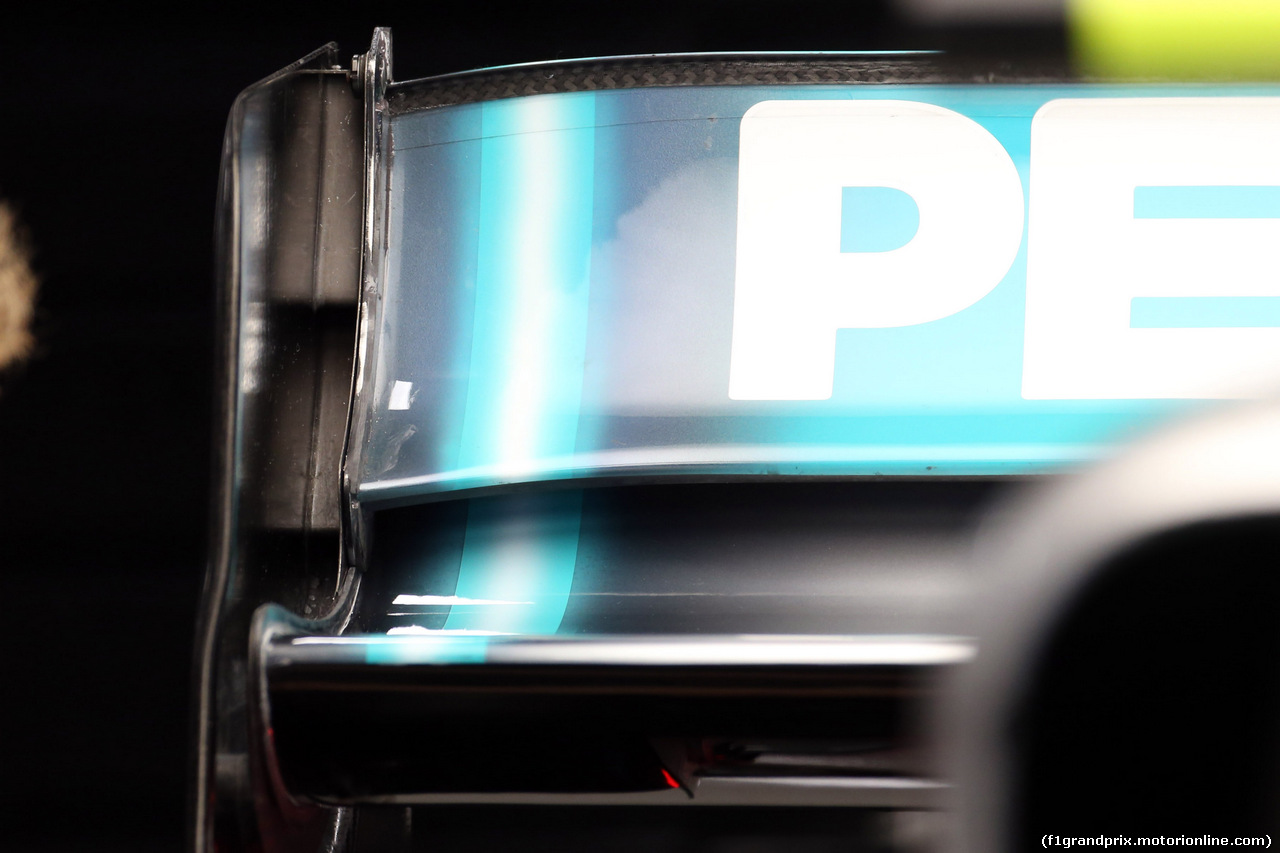 GP RUSSIA, 27.09.2019- Free practice 2, a detail of the Mercedes AMG F1 W10 EQ Power Rear Wing