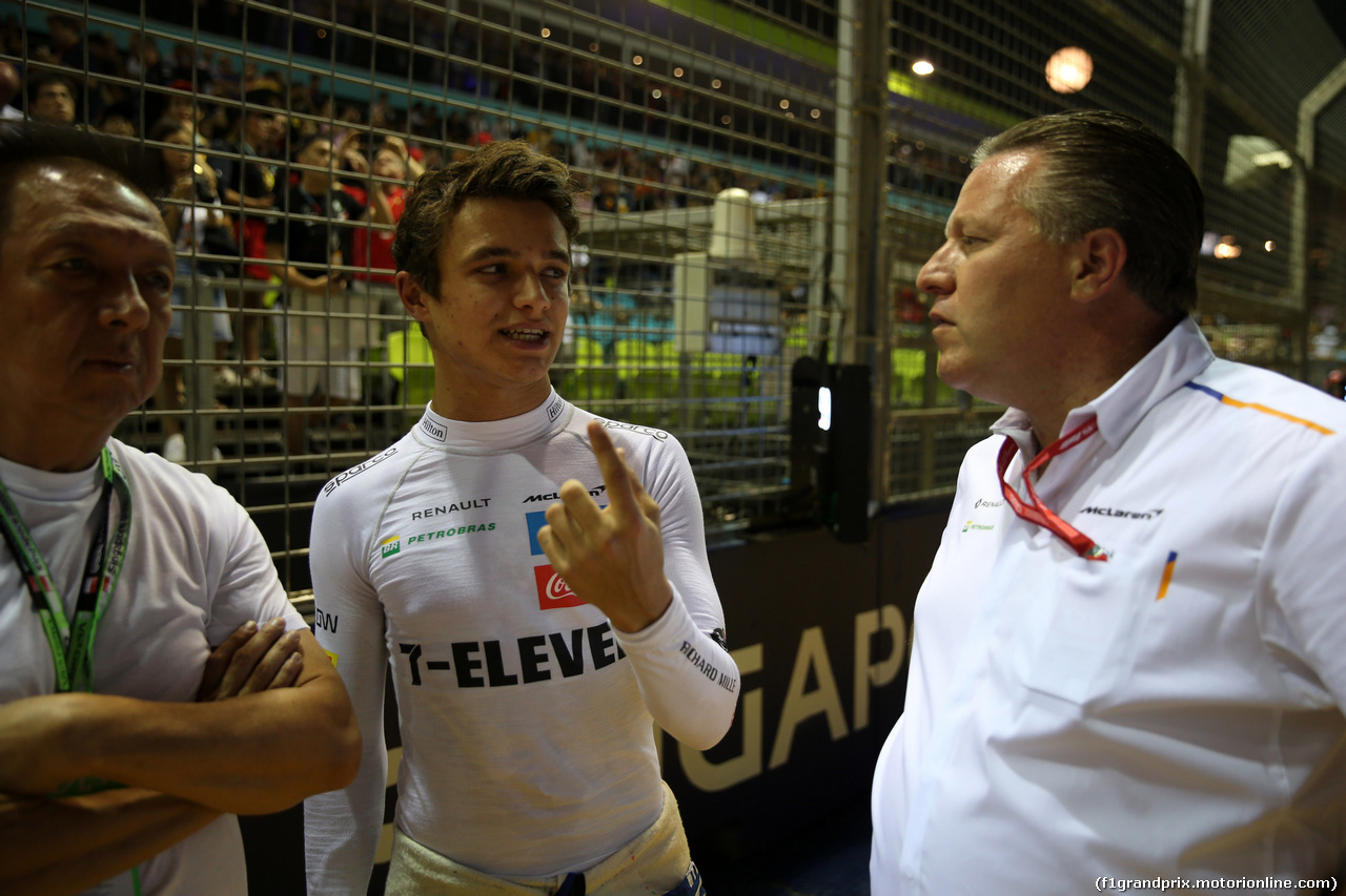 GP SINGAPORE, 22.09.2019 - Gara, Lando Norris (GBR) Mclaren F1 Team MCL34 e Zak Brown (USA) McLaren Executive Director