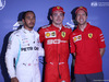 GP SINGAPORE, 21.09.2019 - Qualifiche, 2nd place Lewis Hamilton (GBR) Mercedes AMG F1 W10, Charles Leclerc (MON) Ferrari SF90 pole position e 3rd place Sebastian Vettel (GER) Ferrari SF90