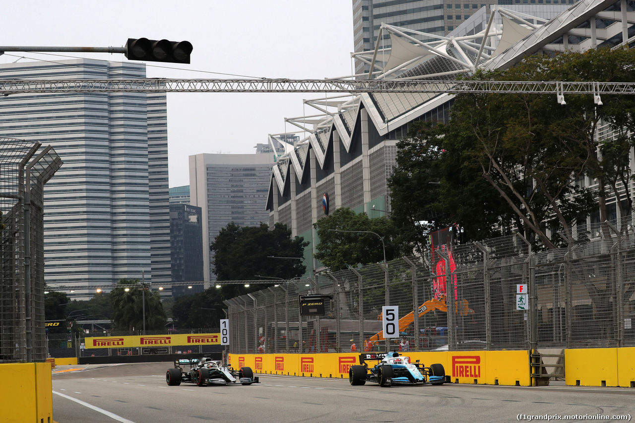 GP SINGAPORE, 20.09.2019 - Prove Libere 1, Lewis Hamilton (GBR) Mercedes AMG F1 W10 e George Russell (GBR) Williams Racing FW42