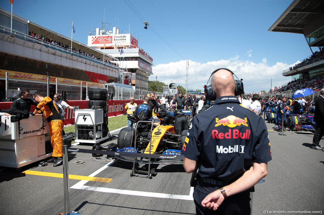 GP SPAGNA, 12.05.2019 - Gara, Lando Norris (GBR) Mclaren F1 Team MCL34 e Adrian Newey (GBR), Red Bull Racing , Technical Operations Director