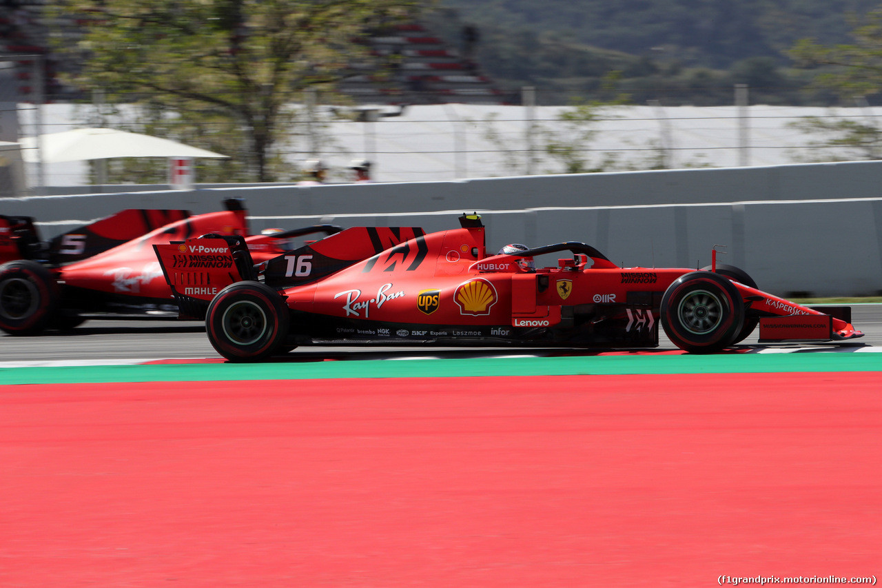 GP SPAGNA, 10.05.2019 - Prove Libere 1, Sebastian Vettel (GER) Ferrari SF90 e Charles Leclerc (MON) Ferrari SF90