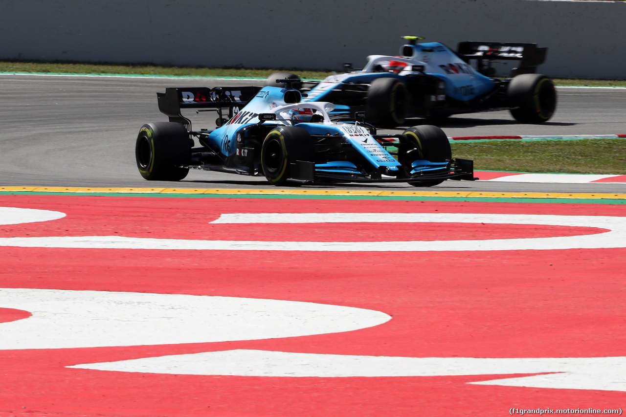 GP SPAGNA, 10.05.2019 - Prove Libere 1, George Russell (GBR) Williams Racing FW42 davanti a Robert Kubica (POL) Williams Racing FW42