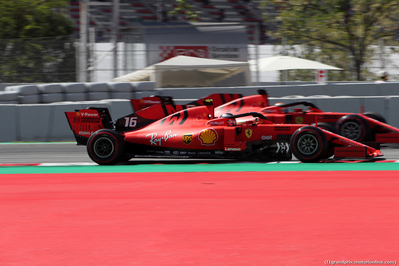 GP SPAGNA, 10.05.2019 - Prove Libere 1, Charles Leclerc (MON) Ferrari SF90 e Sebastian Vettel (GER) Ferrari SF90