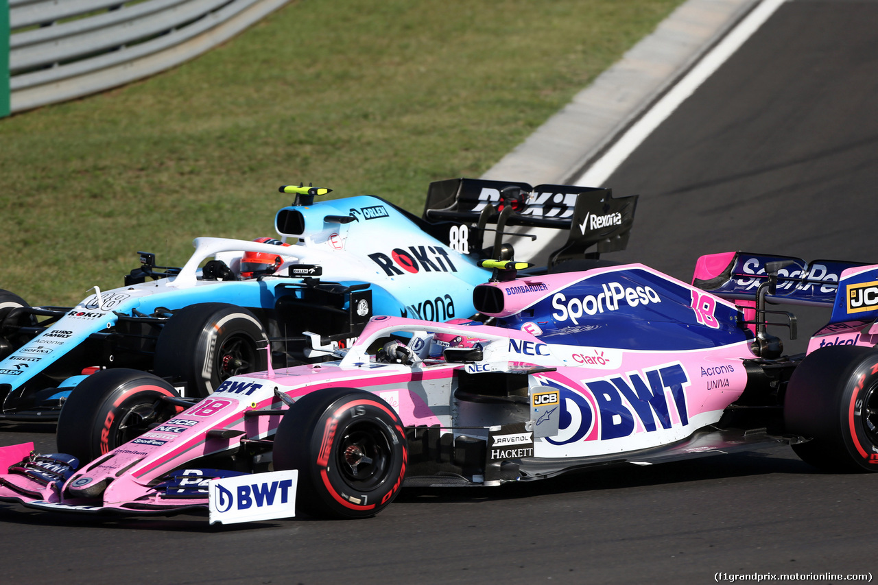 GP UNGHERIA, 04.08.2019 - Gara, Robert Kubica (POL) Williams Racing FW42 e Lance Stroll (CDN) Racing Point F1 Team RP19