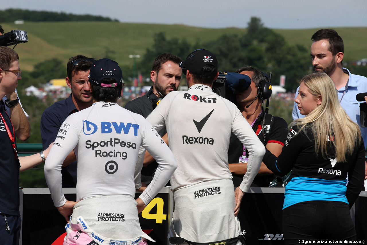 GP UNGHERIA, 03.08.2019 - Qualifiche, Sergio Perez (MEX) Racing Point F1 Team RP19 e George Russell (GBR) Williams Racing FW42