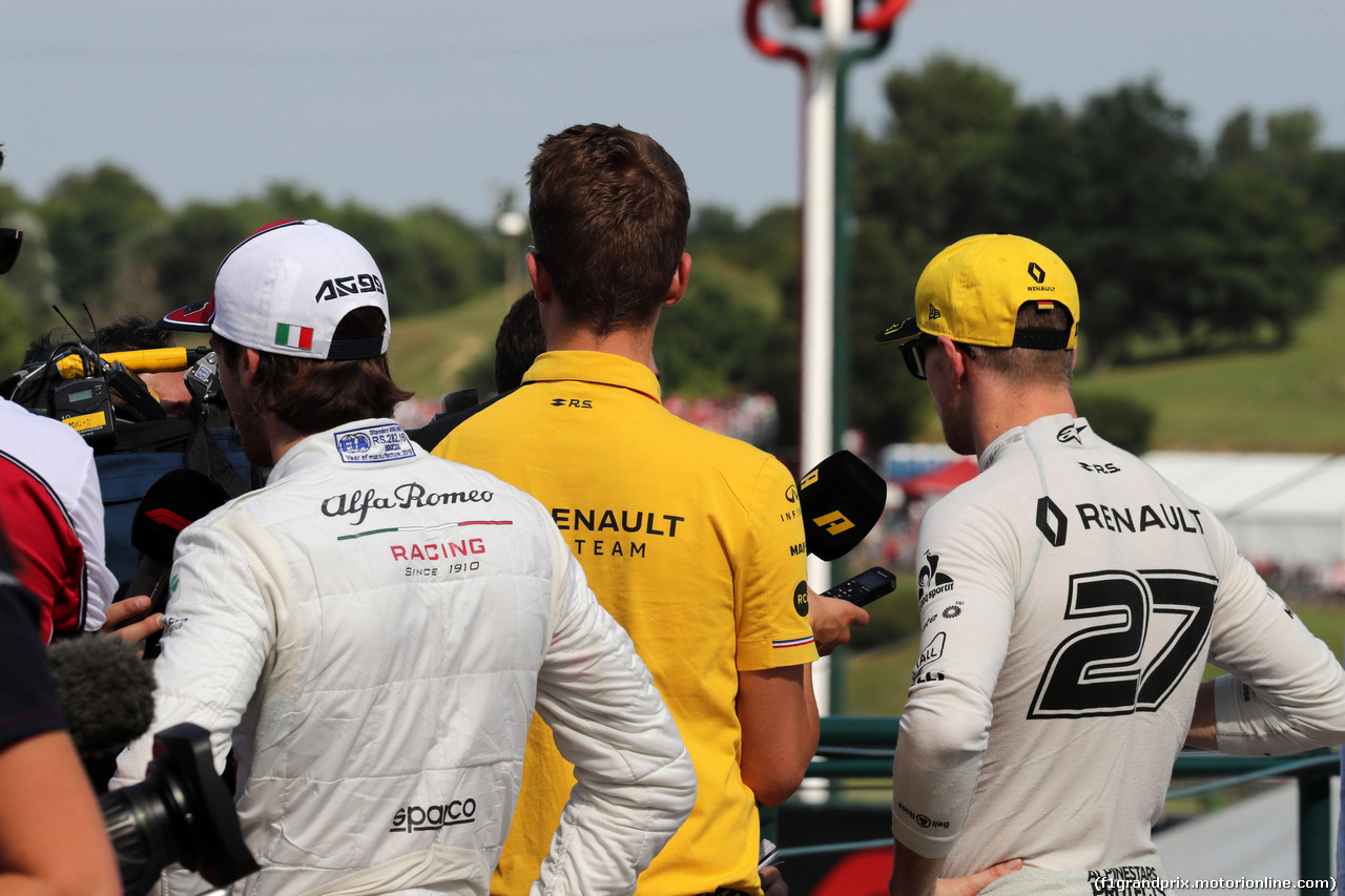 GP UNGHERIA, 03.08.2019 - Qualifiche, Antonio Giovinazzi (ITA) Alfa Romeo Racing C38 e Nico Hulkenberg (GER) Renault Sport F1 Team RS19