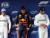 GP UNGHERIA, 03.08.2019 - Qualifiche, 2nd place Valtteri Bottas (FIN) Mercedes AMG F1 W010, Max Verstappen (NED) Red Bull Racing RB15 pole position e 3rd place Lewis Hamilton (GBR) Mercedes AMG F1 W10