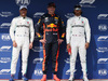 GP UNGHERIA, 03.08.2019 - Qualifiche, 2nd place Valtteri Bottas (FIN) Mercedes AMG F1 W010, Max Verstappen (NED) Red Bull Racing RB15 pole position e 3rd place Lewis Hamilton (GBR) Mercedes AMG F1 W10