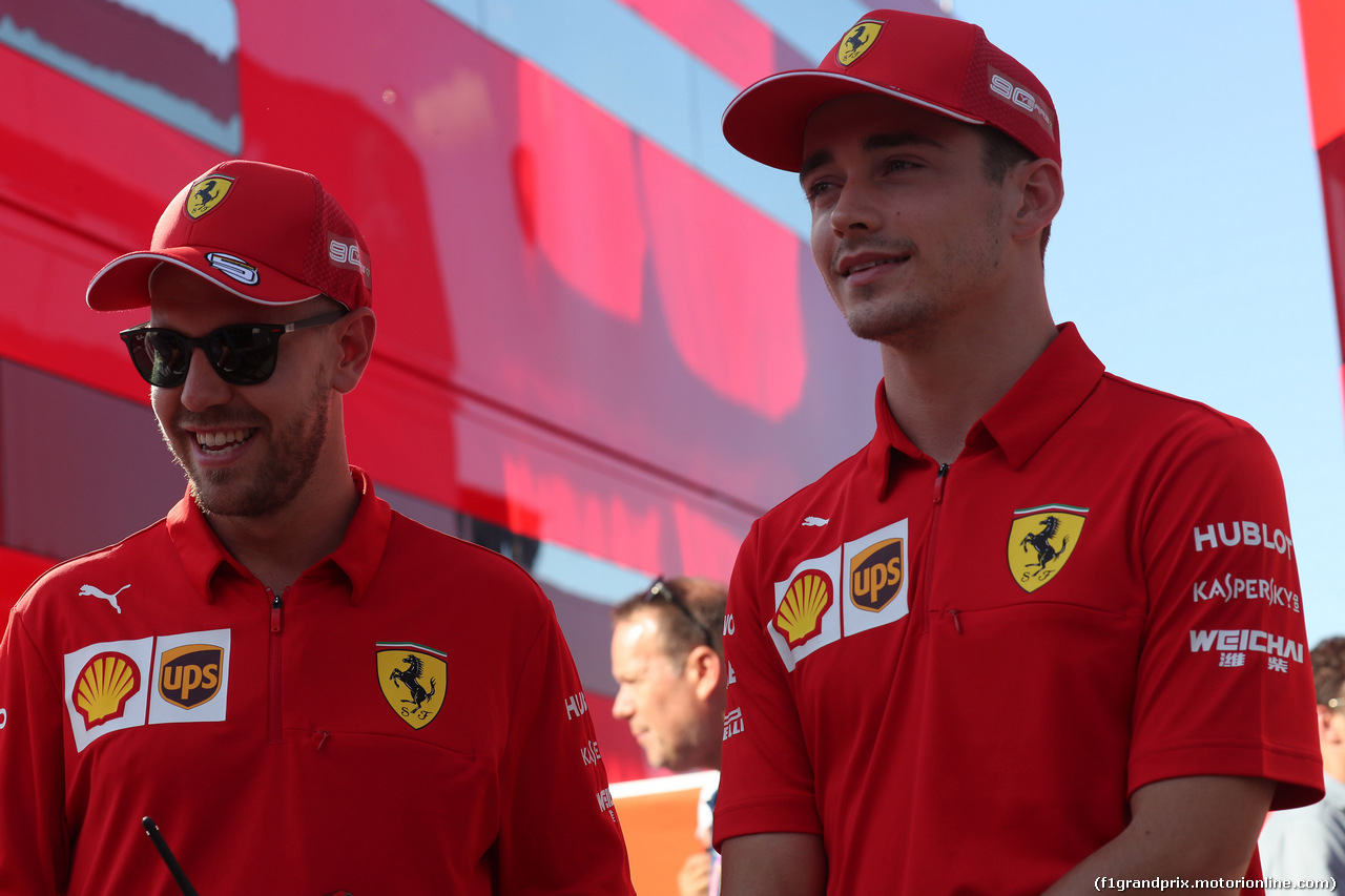 GP UNGHERIA, 01.04.2019 - Sebastian Vettel (GER) Ferrari SF90 e Charles Leclerc (MON) Ferrari SF90