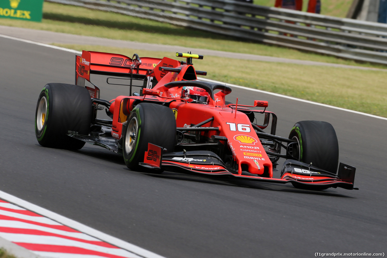 GP UNGHERIA, 02.08.2019 - Prove Libere 1, Charles Leclerc (MON) Ferrari SF90