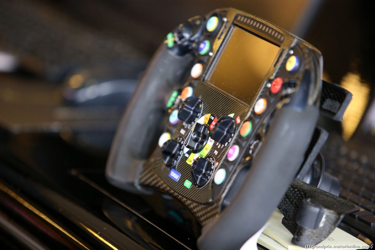 GP UNGHERIA, 02.08.2019 - Prove Libere 1, The steering wheel of Renault Sport F1 Team RS19