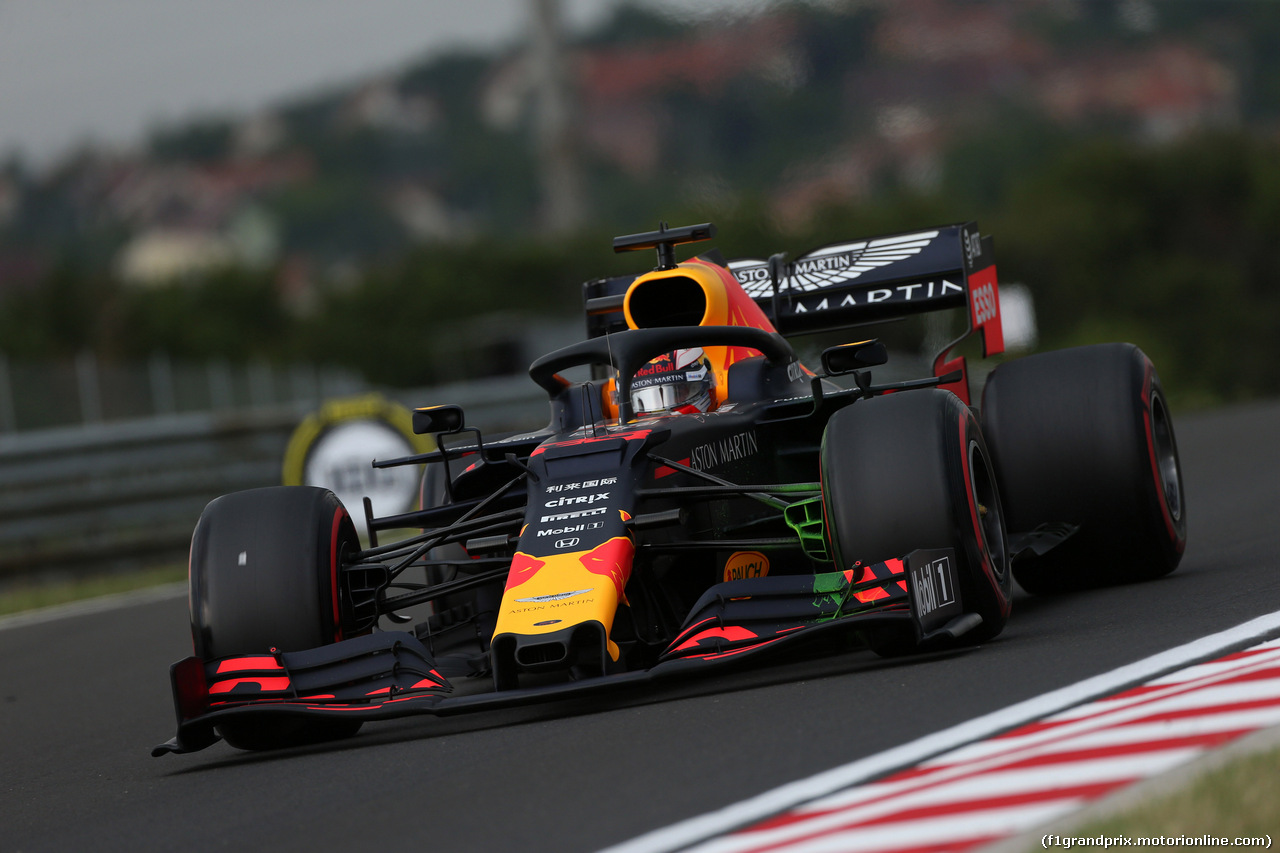 GP UNGHERIA, 02.08.2019 - Prove Libere 1, Max Verstappen (NED) Red Bull Racing RB15