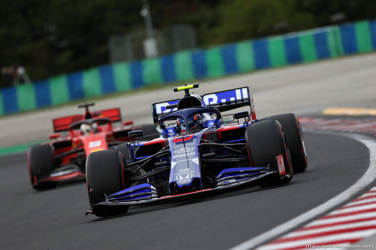 GP UNGHERIA, 02.08.2019 - Prove Libere 1, Sebastian Vettel (GER) Ferrari SF90 e Alexander Albon (THA) Scuderia Toro Rosso STR14