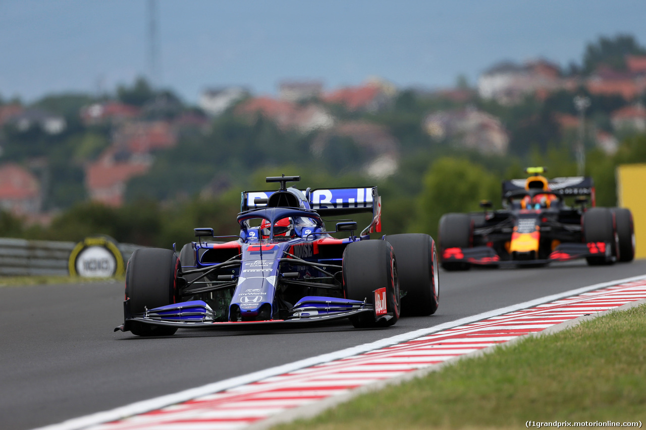 GP UNGHERIA, 02.08.2019 - Prove Libere 1, Daniil Kvyat (RUS) Scuderia Toro Rosso STR14 e Pierre Gasly (FRA) Red Bull Racing RB15