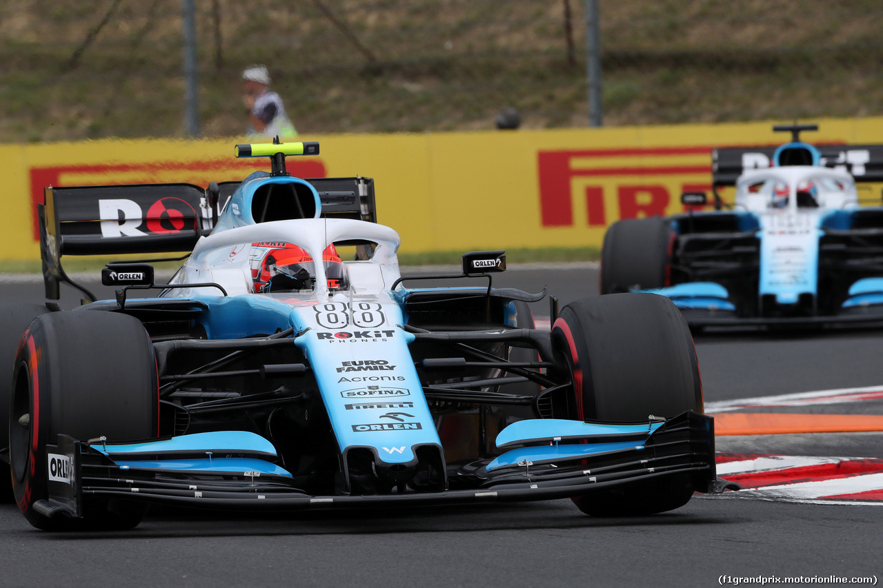 GP UNGHERIA, 02.08.2019 - Prove Libere 1, Robert Kubica (POL) Williams Racing FW42 e George Russell (GBR) Williams Racing FW42